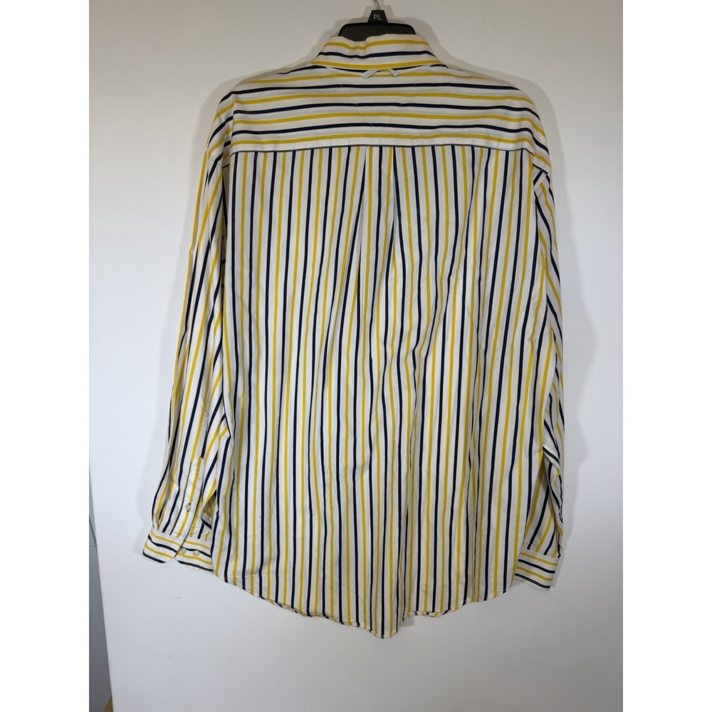 Tommy Hilfiger Shirt Size L Striped Blue Yellow Mens Vintage 90's Button Front - Picture 6 of 7